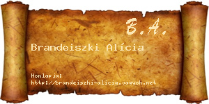 Brandeiszki Alícia névjegykártya