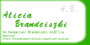 alicia brandeiszki business card